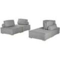 Modulsofa Set TIBRO Stoff Grau 4-Sitzer