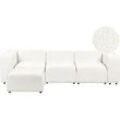 3-Sitzer Sofa Bouclé cremeweiß mit Ottomane FALSTERBO