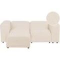 2-Sitzer Sofa Bouclé hellbeige mit Ottomane FALSTERBO