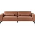 Sofa ANGE Kunstleder Goldbraun 3-Sitzer