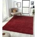 Hochflor-Teppich "My Shaggy", rot (weinrot), B:200cm H:37mm L:290cm, Polypropylen (PP), MYFLAIR MÖBEL & ACCESSOIRES, Teppiche, Shaggy, Uni-Farben, leicht glänzend, Microfaser, extra flauschig