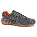 Schnürschuh GEOX "U SNAKE ORIGINAL", Herren, Gr. 39, grau, Leder, Textil, sportlich, Schuhe, Schnürschuh, Freizeitschuh, Trekking Sneaker mit Lederinnensohle