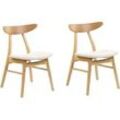 Esszimmerstuhl 2er Set LYNN Holz Helles Beige