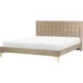 Bett mit Lattenrost Samtstoff LIMOUX 160 x 200 cm Taupe