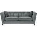 3-Sitzer Sofa Samtstoff grau GAULA