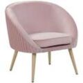 Sessel TROMSO Samtstoff Rosa