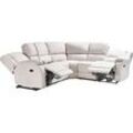 Ecksofa ROKKE Stoff Helles Beige mit USB-Anschluss Linksseitig