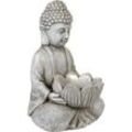 Dekofigur Buddha grau 44 cm MONTCEL