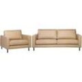 Sofa Set Lederoptik beige 4-Sitzer SAVALEN