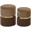 Pouf mit Stauraum Samtstoff braun 2er Set WICHITA