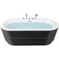 Badewanne freistehend schwarz mit Armatur oval 170 x 80 cm EMPRESA