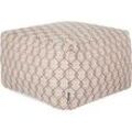 Oudoor Pouf beige / weiß 50 x 50 x 30 cm SHORAN