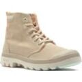 Schnürboots PALLADIUM "PAMPA LITE+ HI", Gr. 39, beige (hellbraun), Textil, sportlich, Schuhe Schnürboots