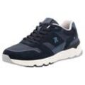 Sneaker RIEKER SPORT, Herren, Gr. 40, blau (dunkelblau, jeansblau), Veloursleder, Textil, casual, Schuhe, Schnürschuh, Halbschuh, Freizeitschuh mit Soft-Innensohle