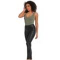 Leggings MAGIC BODYFASHION "Leather Look Legging", Damen, Gr. L, N-Gr, schwarz, Obermaterial: 62% Polyamid, 38% Elasthan, modisch, schmal lang, Hosen, hoch tailliertes Design, keine vordere Mittelnaht