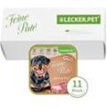 11 x 150 g Lecker.Pet® Gino's Feine Paté Reich an Rind Hundefutter Nassfutter Vollnahrung