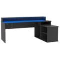 Mid.you Gamingtisch , Schwarz , Metall, Kunststoff, Holzwerkstoff , rechteckig , Wange , 125.4x91.1x200 cm , Kabeldurchlass, Stauraum , Arbeitszimmer,