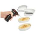 Gefu Crème-Brulée-Set , Schwarz, Weiß , Metall, Keramik , 7-teilig , Kochen, Küchenhelfer, Sonstige Küchenhelfer