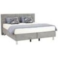 Beldomo - Sleep Boxspringbett , Grau , Textil , H2 + H3 , 5-Zonen , Höhe ca. 21 cm , 180x200 cm , Goldenes M, Made in EU , Matratze, gepolstertes