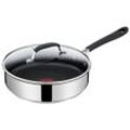 Tefal Schmorpfanne Tefal by Jamie Oliver Quick & Easy , Schwarz, Silber , Metall, Kunststoff, Glas , rund , PFOA-frei ,