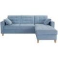 Livetastic Ecksofa , Hellblau , Textil , 3-Sitzer , Füllung: Schaumstoff , seitenverkehrt montierbar, L-Form , 231x160 cm , Made in EU , Armlehnen