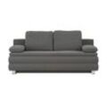 Carryhome Boxspringsofa , Graphit , Textil , 2-Sitzer , Füllung: Schaumstoff , 202x96x105 cm , Liegefunktion, Rücken echt , Wohnzimmer, Sofas &