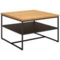 Novel Couchtisch , Schwarz, Eiche , Holz, Metall, Holzwerkstoff , Eiche , furniert, massiv , quadratisch , eckig , 70x44x70 cm , Wohnzimmer,