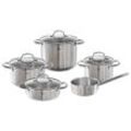 Fissler Kochtopfset Toronto , Silber , Metall , 5-teilig , 16 cm,20 cm,16 cm , 2 L,3,4 L,5,4 L,2,1 L,1,3 L , Messskala, breiter Schüttrand , Kochen,