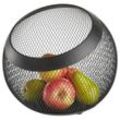 Justinus Obstkorb Life Style , Schwarz , Metall , rund , 23x20x23 cm , Essen & Trinken, Geschirr, Schalen & Schüsseln, Obstschalen