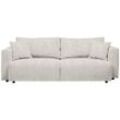 Carryhome Schlafsofa , Creme , Textil , 3-Sitzer , Füllung: Schaumstoff, Faserbällchen,Schaumstoff, Faserbällchen , 250x92x105 cm , Made in EU,