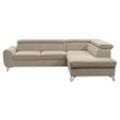 Stylife Ecksofa , Beige , Textil , 4-Sitzer , Ottomane rechts, Eckteil, L-Form , 250x200 cm , Stoffauswahl, seitenverkehrt erhältlich , Wohnzimmer,