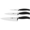 Zwilling Messerset Zwilling 5 Sterne , Schwarz , Kunststoff , 3-teilig , Made in Germany , ergonomischer Griff, rostfrei , Kochen, Küchenmesser,