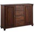 Kombikommode HOME AFFAIRE "Tessin; Buffetunterschrank, klassischer Landhausstil", braun (dunkelbraun), B:128cm H:88cm T:38cm, Sideboards, aus massiver, FSC-zertifizierter Kiefer, 128cm breit