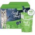 48 x 85 g Lecker.Pet® Surf'n'Turf Pouches Katzenfutter in feiner Sauce Nassfutter - 4 Sorten Multipack