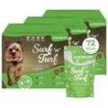 72 x 150 g Lecker.Pet® Surf'n'Turf Pouches Hundefutter Nassfutter - 4 Sorten Multipack