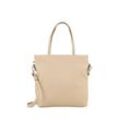 TOM TAILOR Damen TTROSA M Zip Shopper mit doppeltem Riemen, beige, Uni, Gr. ONESIZE