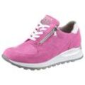 Keilsneaker WALDLÄUFER "HIROKO", Damen, Gr. 4,5 (37,5), lila (orchidee, weiß), Veloursleder, Textil, Nappaleder, sportlich, Schuhe Sneaker, Schnürschuh, Freizeitschuh, Halbschuh, Kontrastbesatz, Weite H