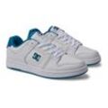 Sneaker DC SHOES "Manteca 4", Gr. 5,5(36,5), weiß (weiß, blau), Obermaterial: Leder (Kuh) / Futter: Textil / Außensohle: Gummi, Schuhe