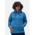 Sweatjacke RAGWEAR "Neska Print Zip Plus", Damen, Gr. 44, blau, Sweatware, Obermaterial: 70% Baumwolle, 30% Polyester, casual, gerade hüftbedeckend, hoch geschlossener Ausschnitt, Langarm Ärmel ohne Ärmelschlitz Rippbündchen, Sweatjacken, Cooler Damen Zip-Hoodie mit Kapuze und Print