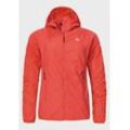 Outdoorjacke SCHÖFFEL "Hiking Jacket Style Wutach WMS", Damen, Gr. 36, rot (2030, rot), Oberstoff: 100% Nylon, sportlich, regular fit, hoch geschlossener Ausschnitt, Langarm, Jacken