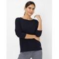 Strickpullover BRAX "Style LIZ", Damen, Gr. 34, blau (navy), 72% Viskose, 28% Polyamid, Langarm, Pullover