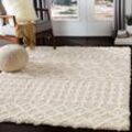 Hochflor-Teppich LIVABLISS "DUBAI", beige, B:160cm H:52mm L:220cm, Kunstfaser, Teppiche, Shaggy Hochflorteppich,, Flauschiger, Boho Wohnzimmerteppich/Läufer