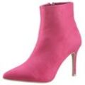 Stiefelette ANISTON SHOES, Damen, Gr. 40, pink, Velourslederimitat, Veloursleder, elegant, Schuhe High Heel Stiefelette Ankleboots, Ankleboots in spitzer Form - NEUE KOLLEKTION