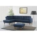 Ecksofa SIT & MORE "Orient 5 L-Form", blau, B:298cm H:90cm T:198cm, 100% Polyester, Sofas, mit Strass-Stein, wahlweise mit Bettfunktion und Bettkasten