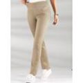 Schlupfhose CASUAL LOOKS, Damen, Gr. 19, Kurzgrößen, beige (sand), 65% Baumwolle, 33% Polyester, 2% Elasthan, unifarben, lang, Hosen