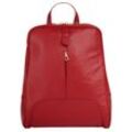 Cityrucksack SAMANTHA LOOK, Gr. B/H/T: 20cm x 32cm x 6cm, rot, Rindsleder, Leder, klassisch, Rucksäcke, echt Leder, Made in Italy