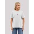 T-Shirt F4NT4STIC "Pixel Herz bestickt", Damen, Gr. L, weiß, Obermaterial: 100% Baumwolle, casual, oversize, Rundhals, Kurzarm ohne Bündchen, Shirts, bestickt, Premium Qualität