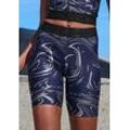 Funktionsshorts LASCANA ACTIVE, Damen, Gr. XS (32/34), N-Gr, silber (blau, silberfarben), Obermaterial: 85% Polyester, 15% Elasthan, gemustert, bedruckt, glänzend, sportlich, eng ca. Mitte Oberschenkel, Hosen, mit glänzendem 3D Schriftzug auf dem Bund