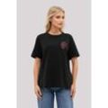 T-Shirt F4NT4STIC "Anatomic Herz bestickt", Damen, Gr. L, schwarz, Obermaterial: 100% Baumwolle, casual, oversize, Rundhals, Kurzarm ohne Bündchen, Shirts, bestickt, Premium Qualität