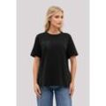 T-Shirt F4NT4STIC "Schmetterling Blumen bestickt", Damen, Gr. L, schwarz, Obermaterial: 100% Baumwolle, casual, oversize, Rundhals, Kurzarm ohne Bündchen, Shirts, bestickt, Premium Qualität